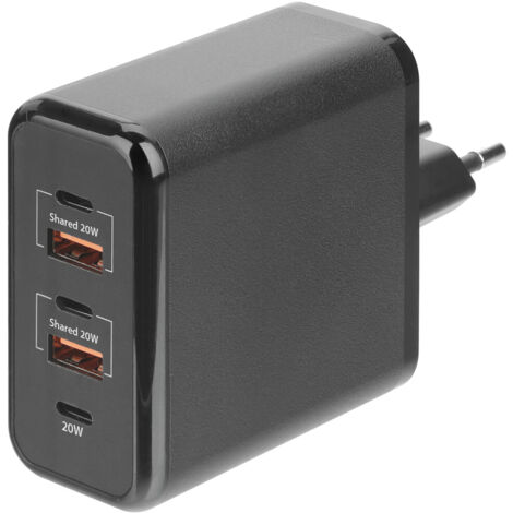 Multipower, caricabatteria da rete con 5 porte USB - PD / QC 3.0 - 60W - 100/230V