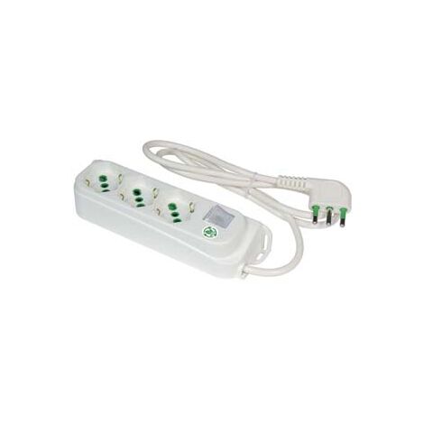 MULTIPRESA 3 POSTI BIPASSO + SCHUKO CON INTERR. LINEA RETAIL BIANCA- - bianca 47460 - 2 pezzi FANTON