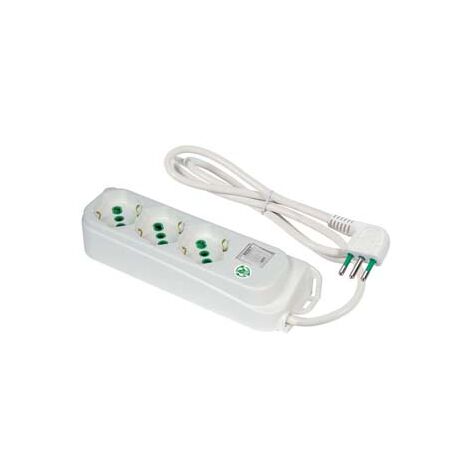 MULTIPRESA 3 POSTI BIPASSO + SCHUKO CON INTERRUT LINEA RETAIL BIANCA- - bianca 474604 - 2 pezzi FANTON
