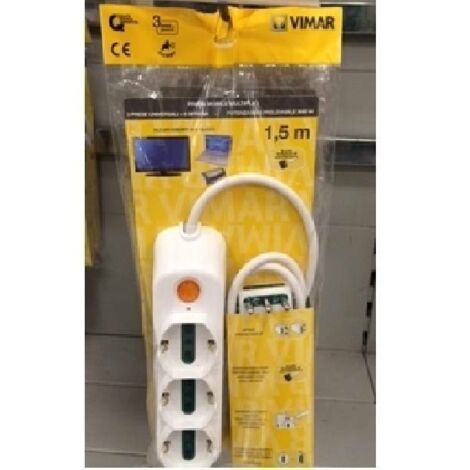 Multipresa 3 schuko + 6 low +1,5mt cable + white color switch fp00533.c.b