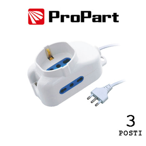 Multipresa 3pos bipasso + bipasso/schuko spina16A