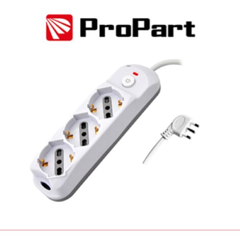 Multipresa 3pos bipasso/schuko + interrutt nuovo modello spina 16A