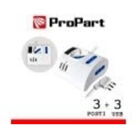 Multipresa 3pos tavolo bipasso + bip/schuko + USB sp16A +int