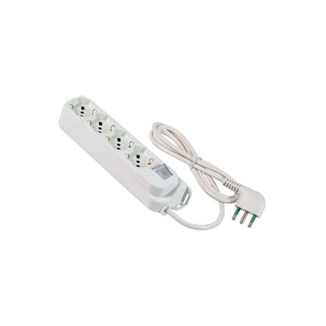 MULTIPRESA 4 POSTI BIPASSO + SCHUKO CON INTERRUT LINEA RETAIL BIANCA- - bianca 474205 - 1 pezzi FANTON