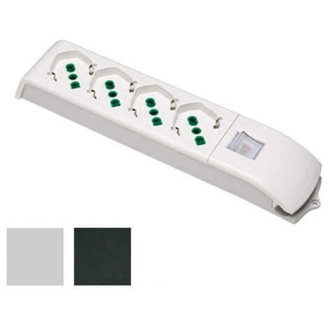 Multipresa 4 Posti Bipasso + Schuko Con Interruttore Senza Cavo - bianca 410120