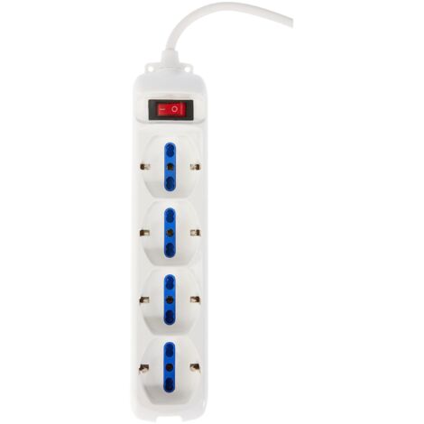 Multipresa 4 posti con interruttore e spina da 10A Brennenstuhl - Bianco