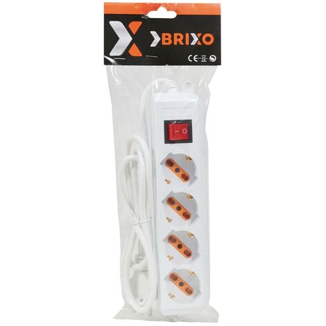 Multipresa  4 posti schuko bipasso con interruttore luminoso max 2500W BRIXO
