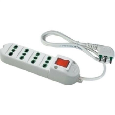 Multipresa 4 salidas 2p+t con interruptor de color blanco 41023