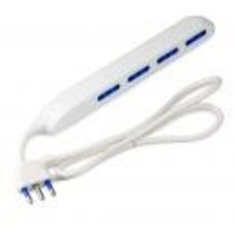 Multipresa 4 Uscite Bivalenti Slim 1.2M Bianco ( MASTER cod. 71450 )