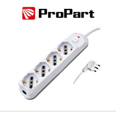 Multipresa 4pos bipasso/schuko + interrutt nuovo modello spina 16A