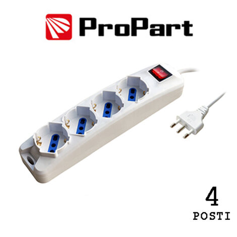 Multipresa 4pos bipasso/schuko spina16A +interr.
