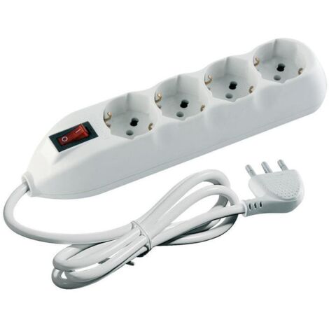 Multipresa 4st ted/bip interr+cavo bco