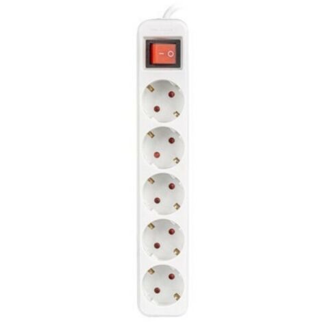 Multipresa 5 Prese Schuko Lanberg 2500 W 1,5 m Bianco