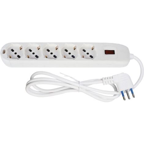 MULTIPRESA 5P. SCHUKO E SPINA 10A MAURER - CF. BLISTER