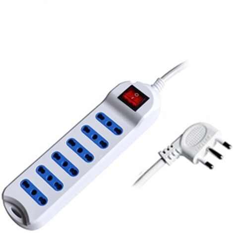 MULTIPRESA 6 POSTI BIPASSO SPINA 16A + INTERR. (PEM2716-W)