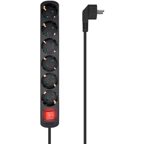 Multipresa 6 Prese con Interruttore Aisens Nero (1,4 m)