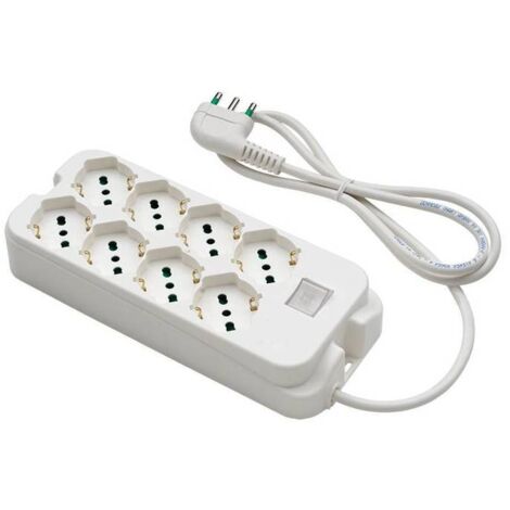 Multipresa 8P Bipasso Schuko + Interruttore