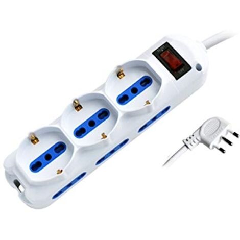 Multipresa 9pos bipasso + bipasso/schuko spina10A + inter.