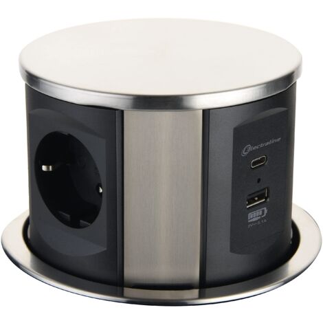 Multipresa a scomparsa 5 posti electraline 3 prese schuko + 2 prese usb - 62571