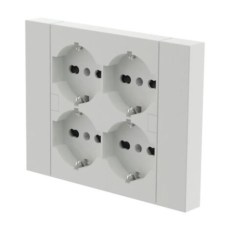 MULTIPRESA BIPASSO + SCHUKO INCASSO ELECTRALINE  BIANCO POSTI 4 2P+T 16A