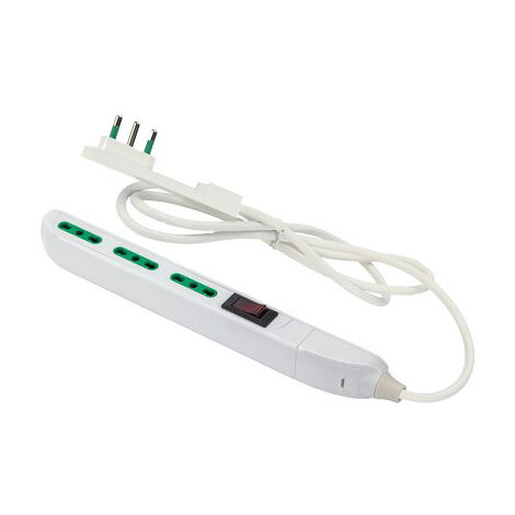 MULTIPRESA BIPASSO SLIM + TERMICO FME  BIANCO POSTI 3 2P+T 10A n°XMMQ 3X075 MT 15
