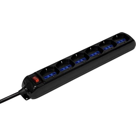 MULTIPRESA CIABATTA 6 PRESE BIPASSO + SCHUKO CON INTERRUTTORE (26315)