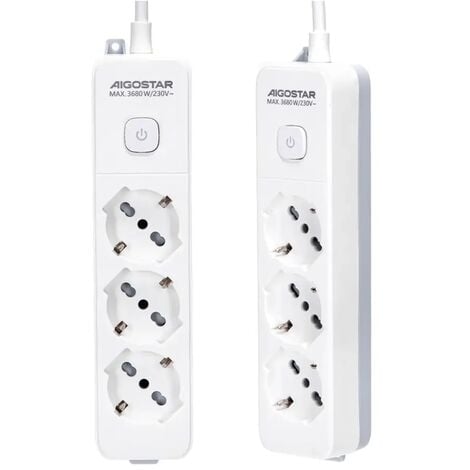 multipresa ciabatta elettrica bipasso schuko con interruttore 3 prese bipasso 10-16A schuko