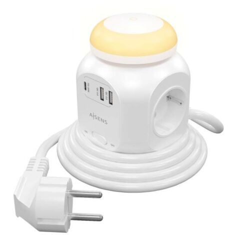 Multipresa con 4 Prese con Interruttore Aisens ASPS-2A1CLPQ02-W (1,8 m)