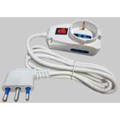 MULTIPRESA CON INTERRUTTORE 3 VIE IDEAL STAR 1+2 posti