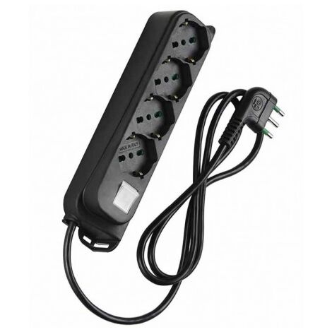 MULTIPRESA CON INTERRUTTORE 'OMEGA' mt. 3 - nera  - FANTON