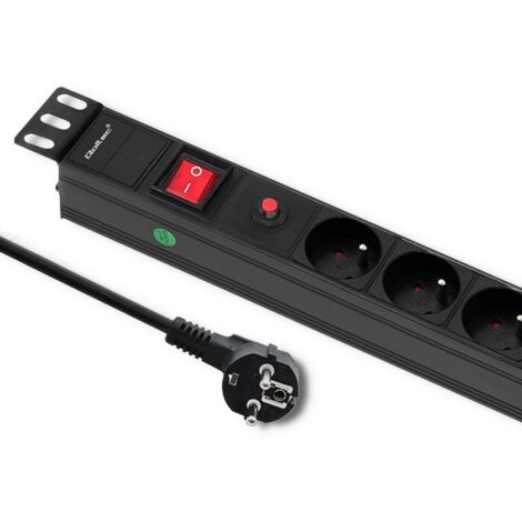 Multipresa con protezione da sovratensioni CB per armadio RACK da 19" 1U 16A PDU 6xFRENCH 2m