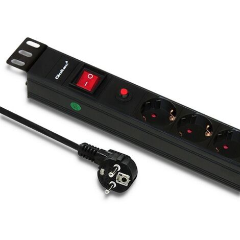 Multipresa con protezione da sovratensioni CB per armadio RACK da 19" 1U 16A PDU 6xSCHUKO 2m