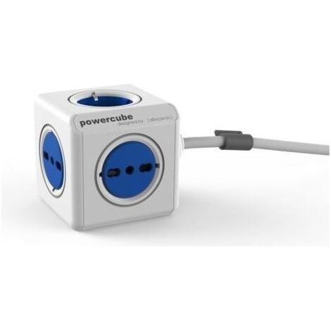 Multipresa cubica Powercube 5 prese bianco compatto