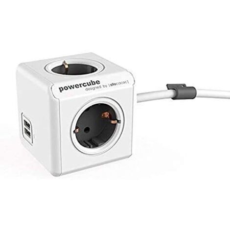 Multipresa Cubo Allocacoc Powercube Extended 1402 USB 250 V 16 A 1,5 m