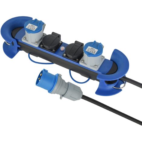 Multipresa da cantiere 2 prese cee 2p+t e 2 prese schuko 16a con protezione sovracorrente cavo 5 m electraline 62580