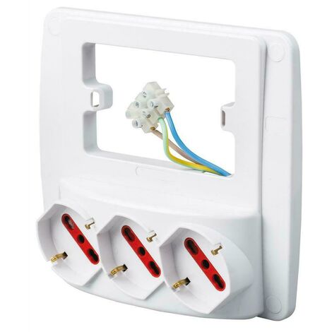 Multipresa da parete 3 prese emilia schuko rs94130 elettricitÃ
