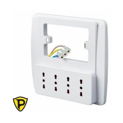 Placca elettrica con doppia presa bianco PP6094X