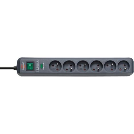 Multipresa ECO-LINE con interruttore e sovratensione 13500A - 1,4m H05VV-F 3G1,5 6 prese