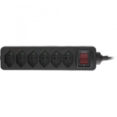 Multipresa elettrica Inline 6 prese nero 2300 W 1.5 m