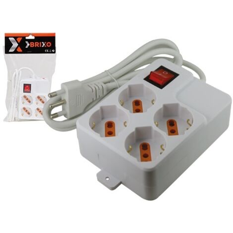 MULTIPRESA IN LINEA POLARIS C/INT. 4POSTI SCH/BIP QUADR