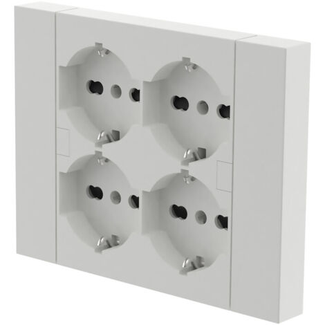 MULTIPRESA INCASSO QUADRA 4 PRESE BIP.SCH BIANCA- 1,0 pz