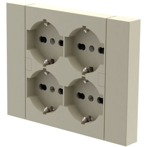 MULTIPRESA INCASSO QUADRA 4 PRESE BIP.SCH SABBIA- 1,0 pz