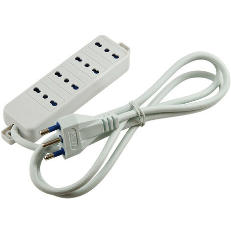 Multipresa Master 4 uscite bivalenti 16A con Spina e Cavo 1,2m Bianco 70450
