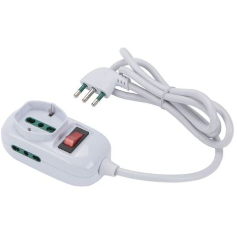 MULTIPRESA MINI 'TRIAX ECO' mt. 1,2 - colore bianco  - FANTON
