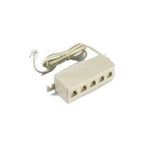 Multipresa plug RJ11 telefono 5 way con cavo