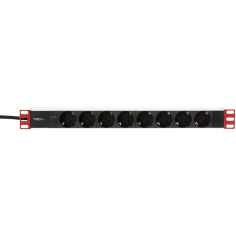 Multipresa Techly per Rack 19 8 Uscite Spina Schuko