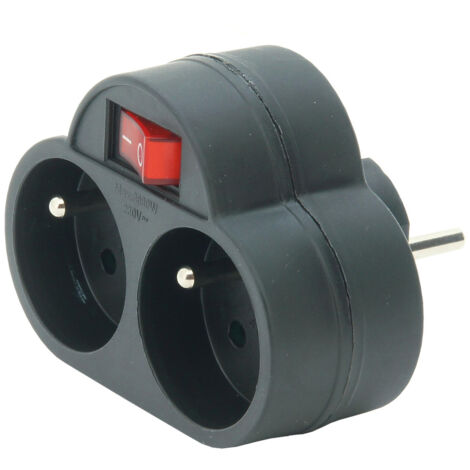 MULTIPRISE 2X16A NOIR INTERUPTEUR PROFILE 427121006