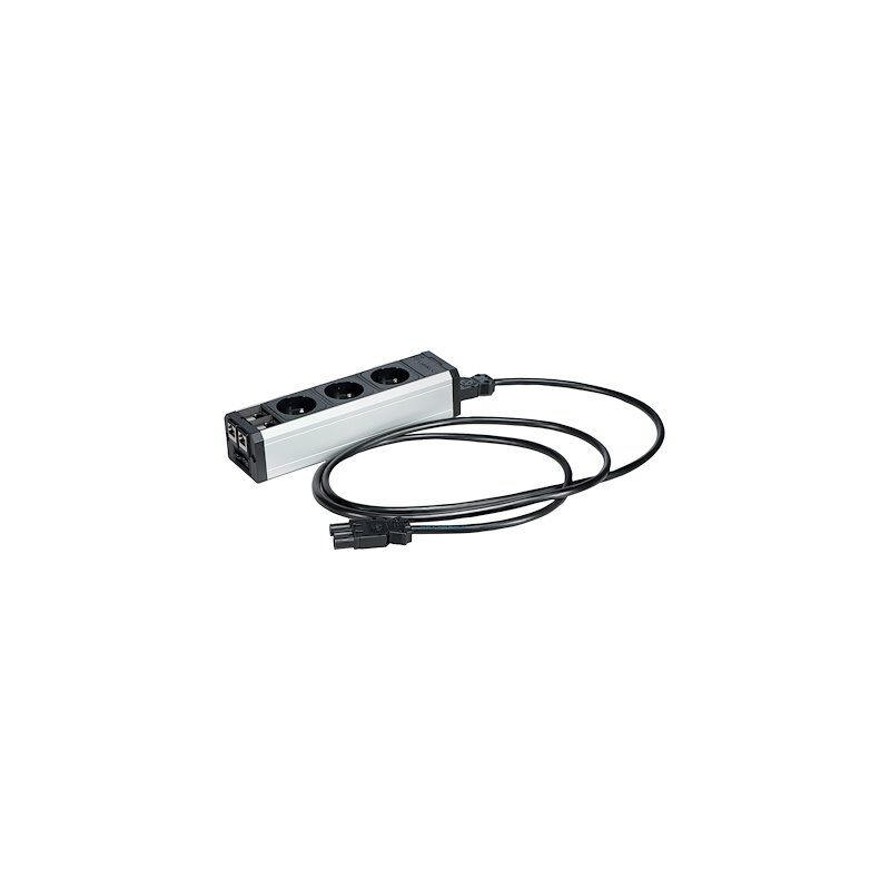 Multiprise 3 prises avec 2 connections RJ45 - câble de liaison 2 m - Maxiburo