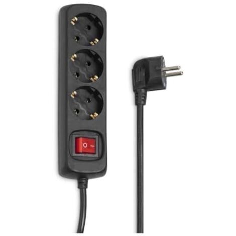 Multiprise 3 Prises - Interrupteur Marche Arrêt Éclairé - 3500 W - 230 V - Câble 1,4 M - Usage Intérieur