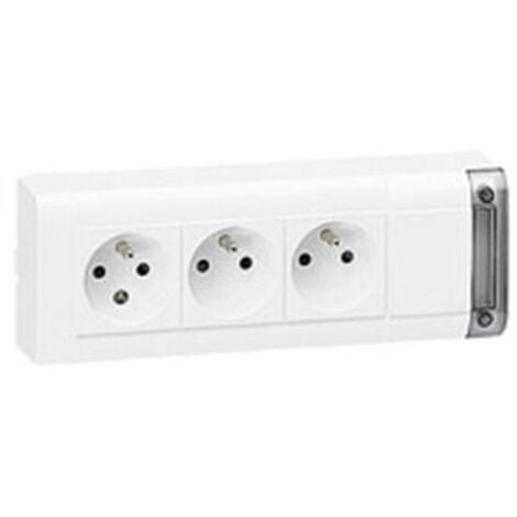 Bloc 3 prises en saillie - Fixation murale - Legrand - À câbler